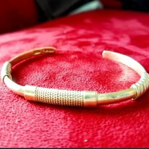 Handmade twist cord wire 925 Silver cuff bracelet